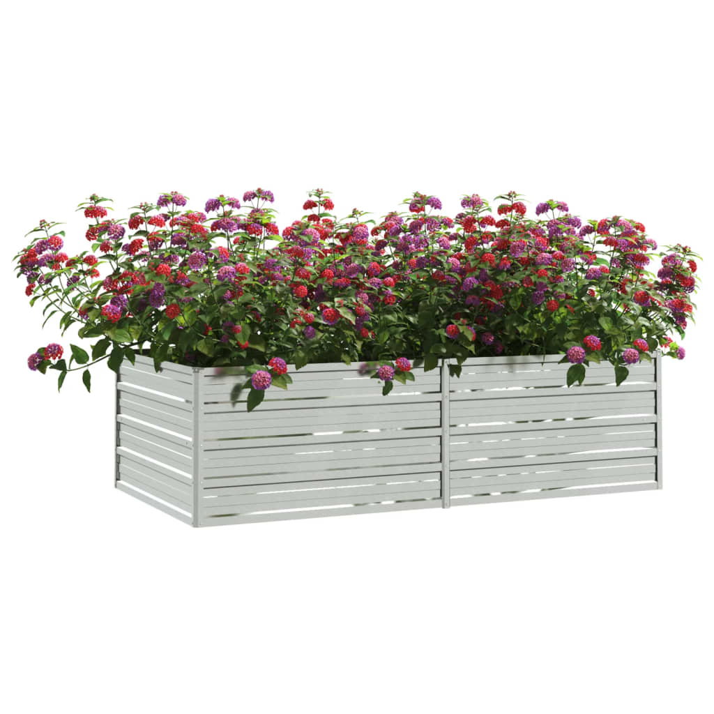 Plantenbak Verhoogd Gegalvaniseerd Staal Zilver 160 x 80 x 45 cm