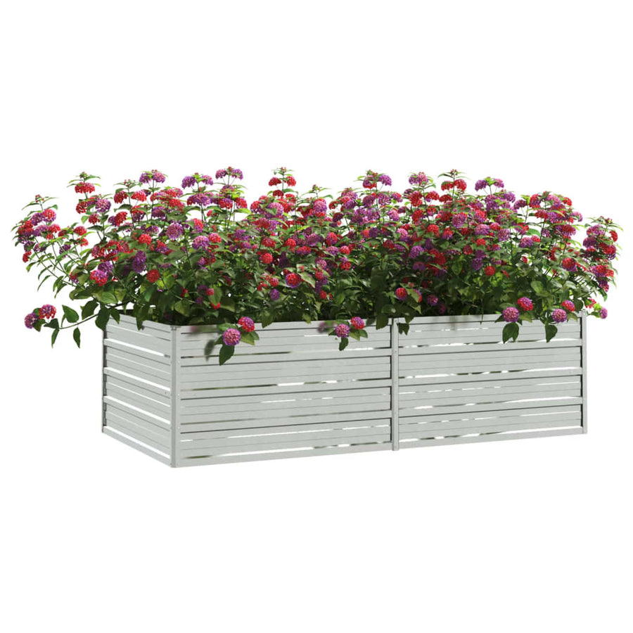 Plantenbak Verhoogd Gegalvaniseerd Staal Zilver 160 x 80 x 45 cm
