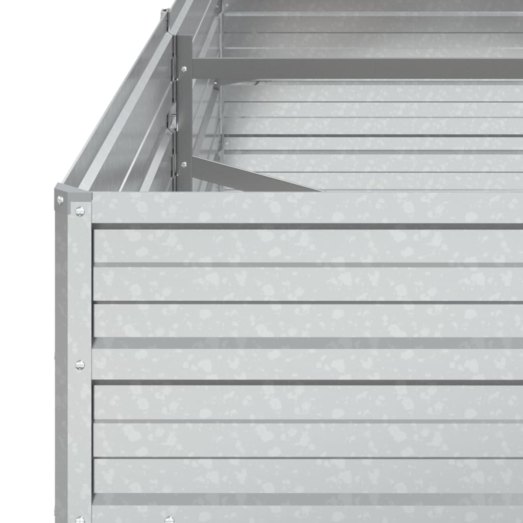 Plantenbak Verhoogd Gegalvaniseerd Staal Zilver 160 x 80 x 45 cm