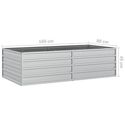 Plantenbak Verhoogd Gegalvaniseerd Staal Zilver 160 x 80 x 45 cm