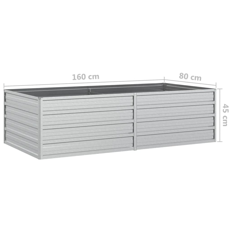 Plantenbak Verhoogd Gegalvaniseerd Staal Zilver 160 x 80 x 45 cm