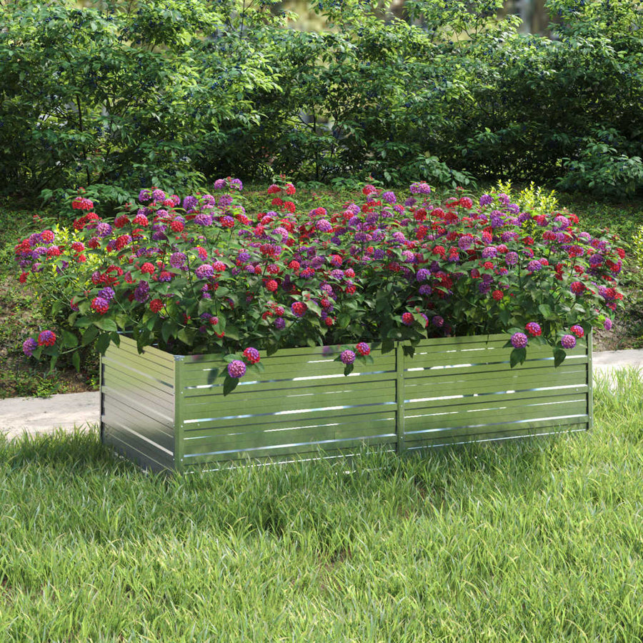 Plantenbak Verhoogd Gegalvaniseerd Staal Zilver 160 x 80 x 45 cm