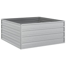 Plantenbak Verhoogd Gegalvaniseerd Staal Zilver 100 x 100 x 45 cm