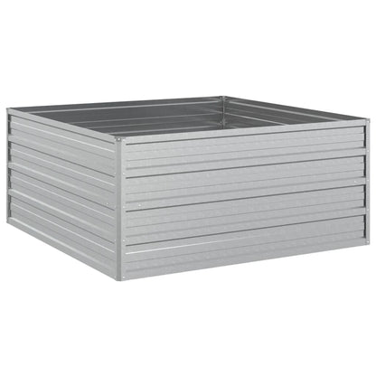 Plantenbak Verhoogd Gegalvaniseerd Staal Zilver 100 x 100 x 45 cm