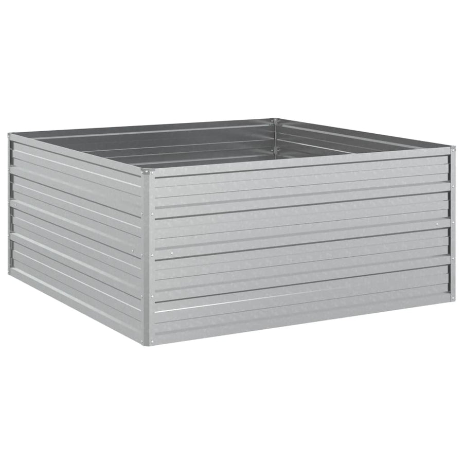 Plantenbak Verhoogd Gegalvaniseerd Staal Zilver 100 x 100 x 45 cm