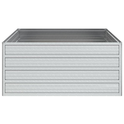 Plantenbak Verhoogd Gegalvaniseerd Staal Zilver 100 x 100 x 45 cm