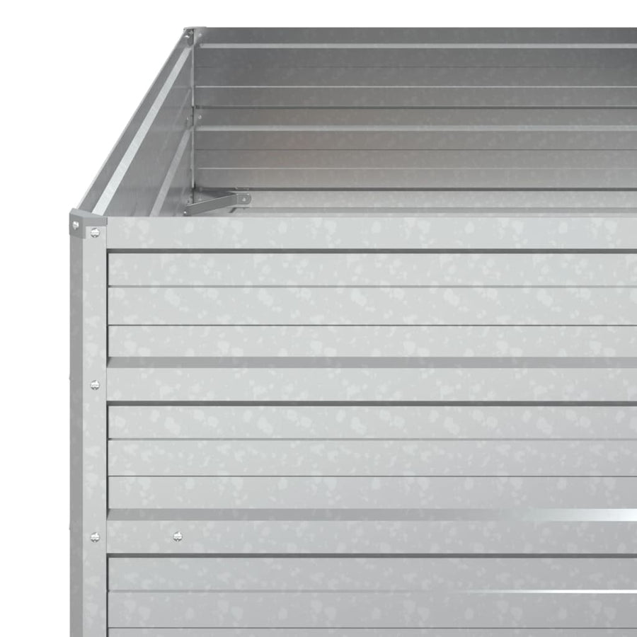 Plantenbak Verhoogd Gegalvaniseerd Staal Zilver 100 x 100 x 45 cm