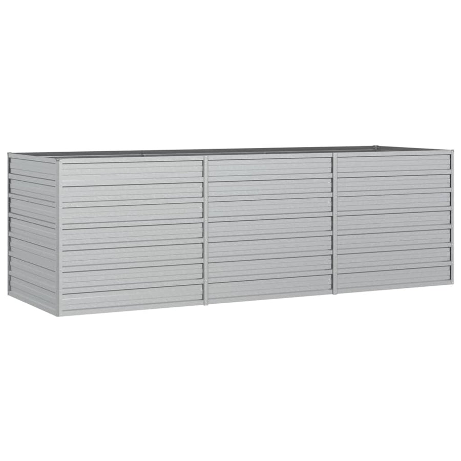 Plantenbak Verhoogd Gegalvaniseerd Staal Zilver 240 x 80 x 77 cm