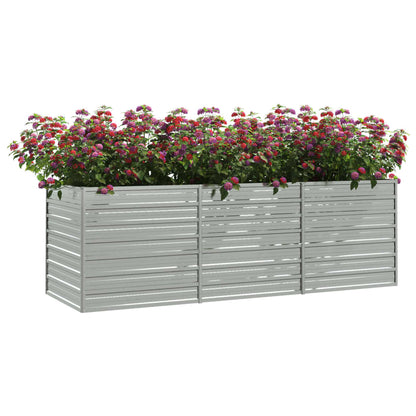 Plantenbak Verhoogd Gegalvaniseerd Staal Zilver 240 x 80 x 77 cm