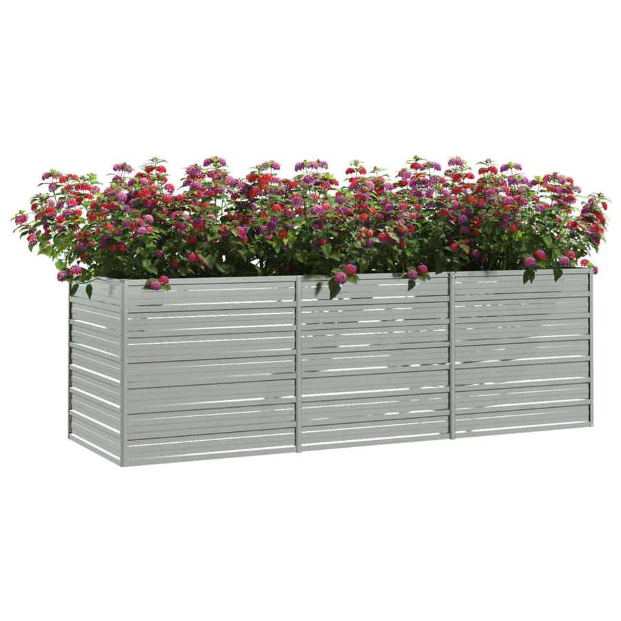 Plantenbak Verhoogd Gegalvaniseerd Staal Zilver 240 x 80 x 77 cm