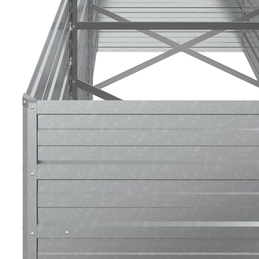 Plantenbak Verhoogd Gegalvaniseerd Staal Zilver 240 x 80 x 77 cm