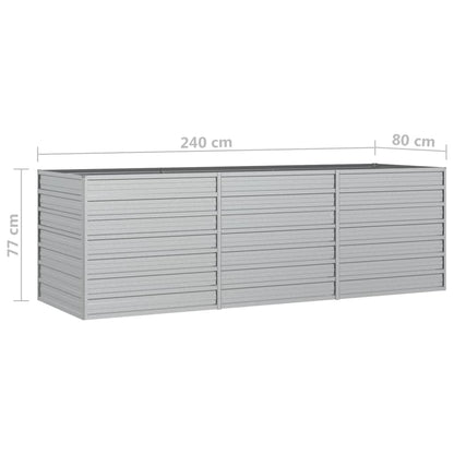 Plantenbak Verhoogd Gegalvaniseerd Staal Zilver 240 x 80 x 77 cm