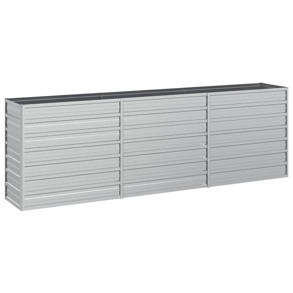 Plantenbak Verhoogd Gegalvaniseerd Staal Zilver 240 x 40 x 77 cm