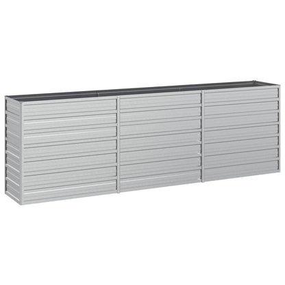 Plantenbak Verhoogd Gegalvaniseerd Staal Zilver 240 x 40 x 77 cm