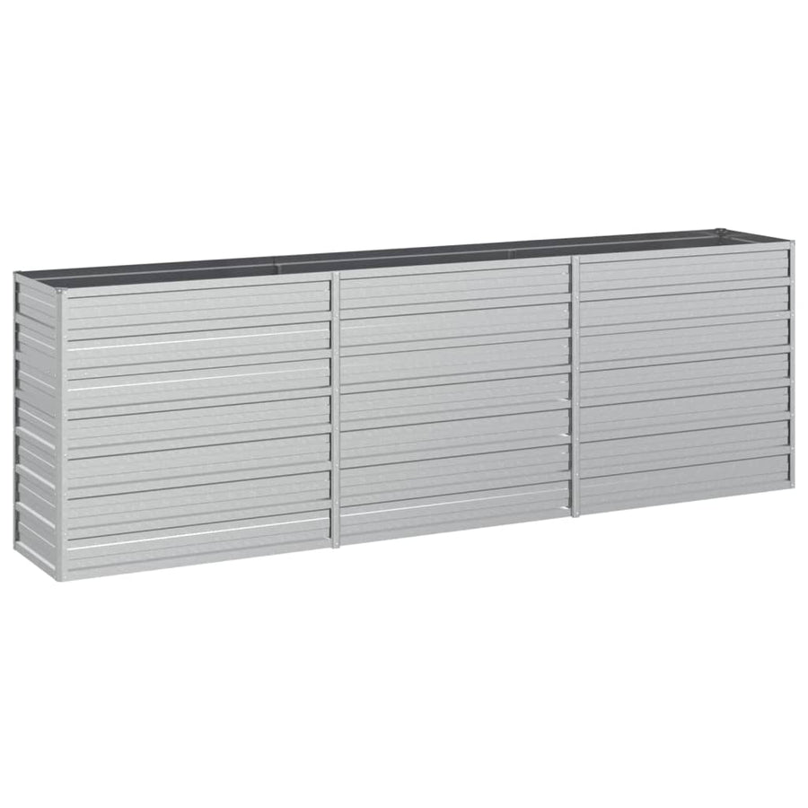 Plantenbak Verhoogd Gegalvaniseerd Staal Zilver 240 x 40 x 77 cm
