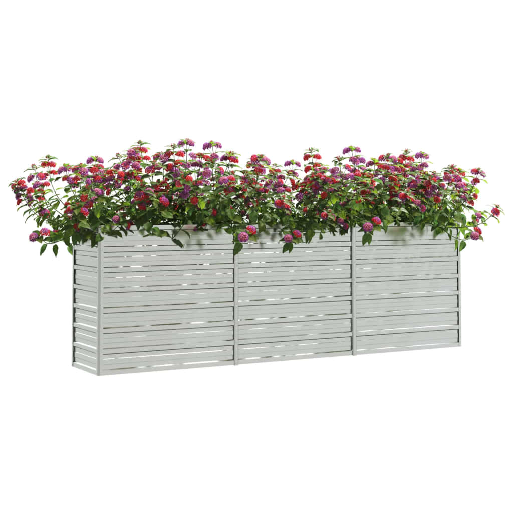 Plantenbak Verhoogd Gegalvaniseerd Staal Zilver 240 x 40 x 77 cm