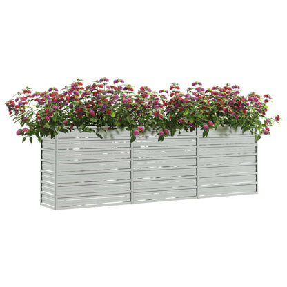 Plantenbak Verhoogd Gegalvaniseerd Staal Zilver 240 x 40 x 77 cm