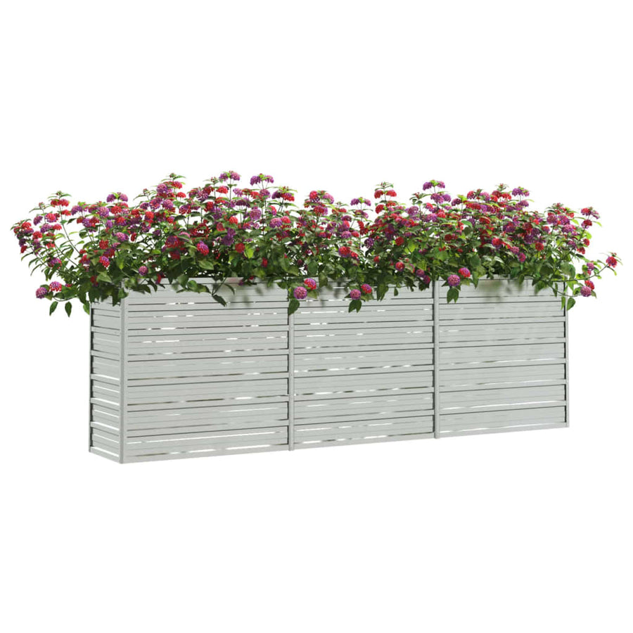 Plantenbak Verhoogd Gegalvaniseerd Staal Zilver 240 x 40 x 77 cm