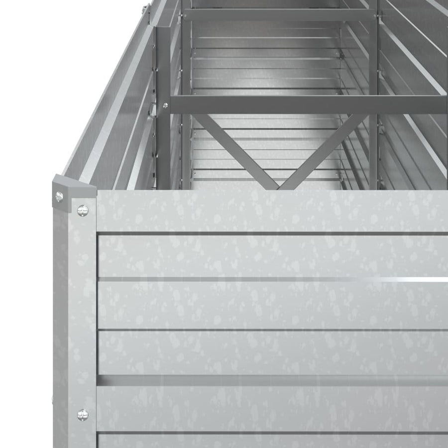 Plantenbak Verhoogd Gegalvaniseerd Staal Zilver 240 x 40 x 77 cm