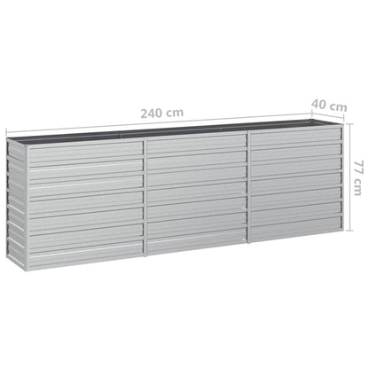 Plantenbak Verhoogd Gegalvaniseerd Staal Zilver 240 x 40 x 77 cm