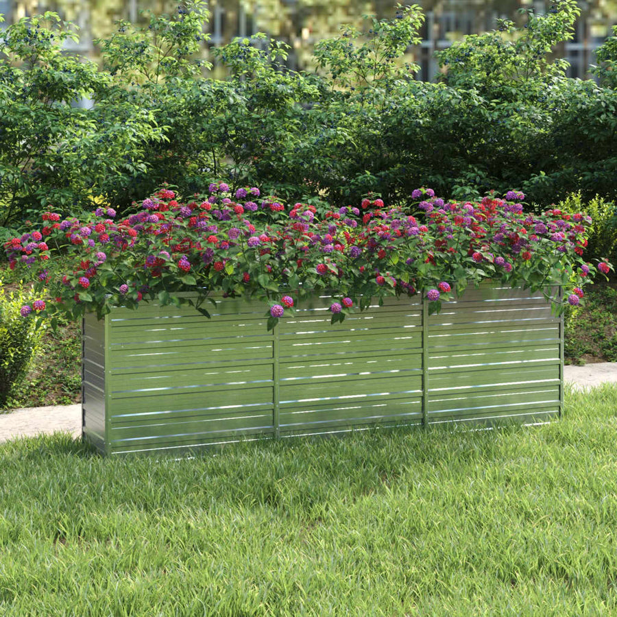 Plantenbak Verhoogd Gegalvaniseerd Staal Zilver 240 x 40 x 77 cm