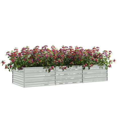 Plantenbak Verhoogd Gegalvaniseerd Staal Zilver 240 x 80 x 45 cm