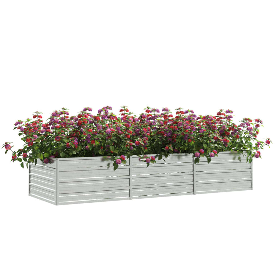 Plantenbak Verhoogd Gegalvaniseerd Staal Zilver 240 x 80 x 45 cm