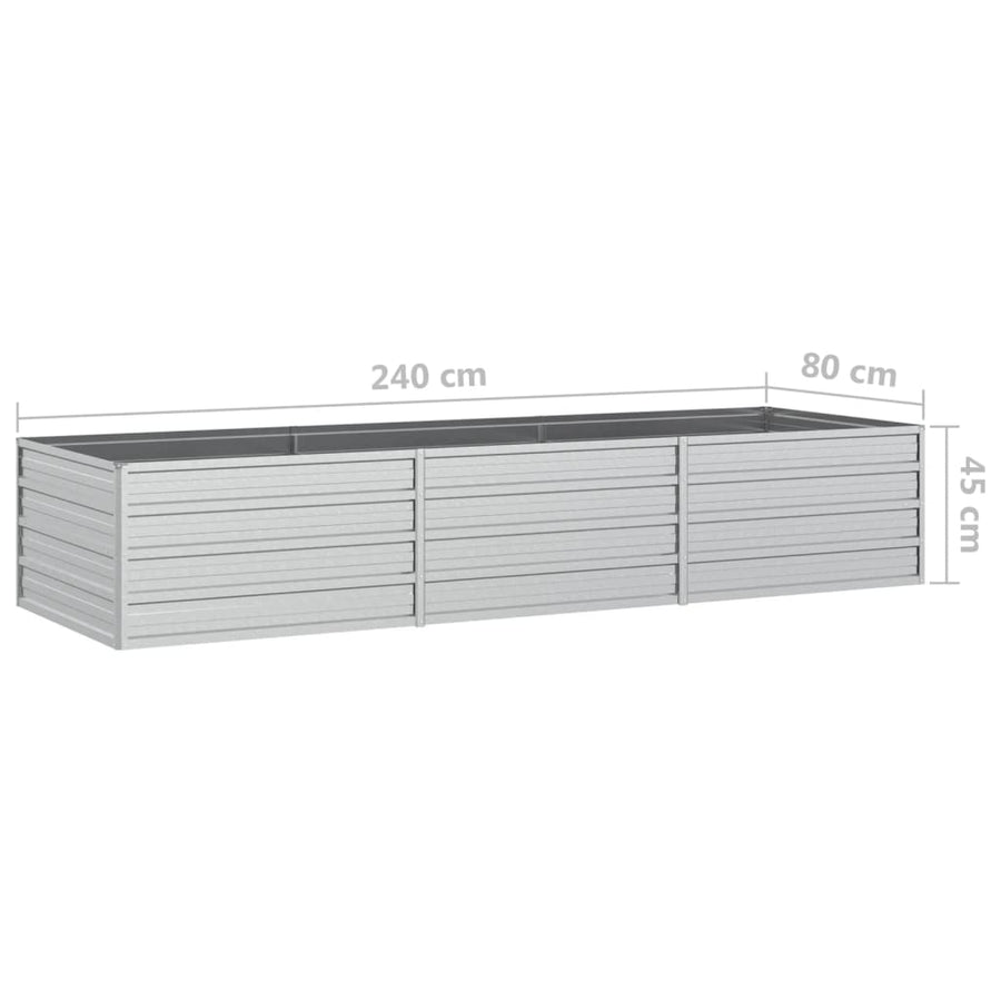 Plantenbak Verhoogd Gegalvaniseerd Staal Zilver 240 x 80 x 45 cm