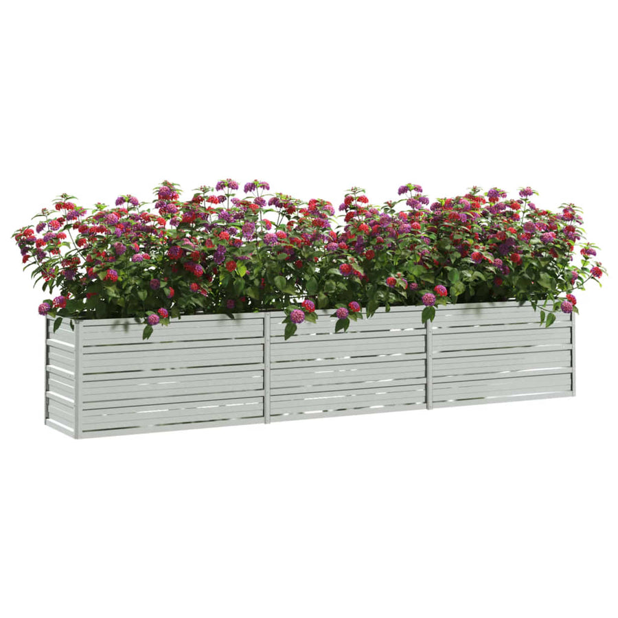 Plantenbak Verhoogd Gegalvaniseerd Staal Zilver 240 x 40 x 45 cm