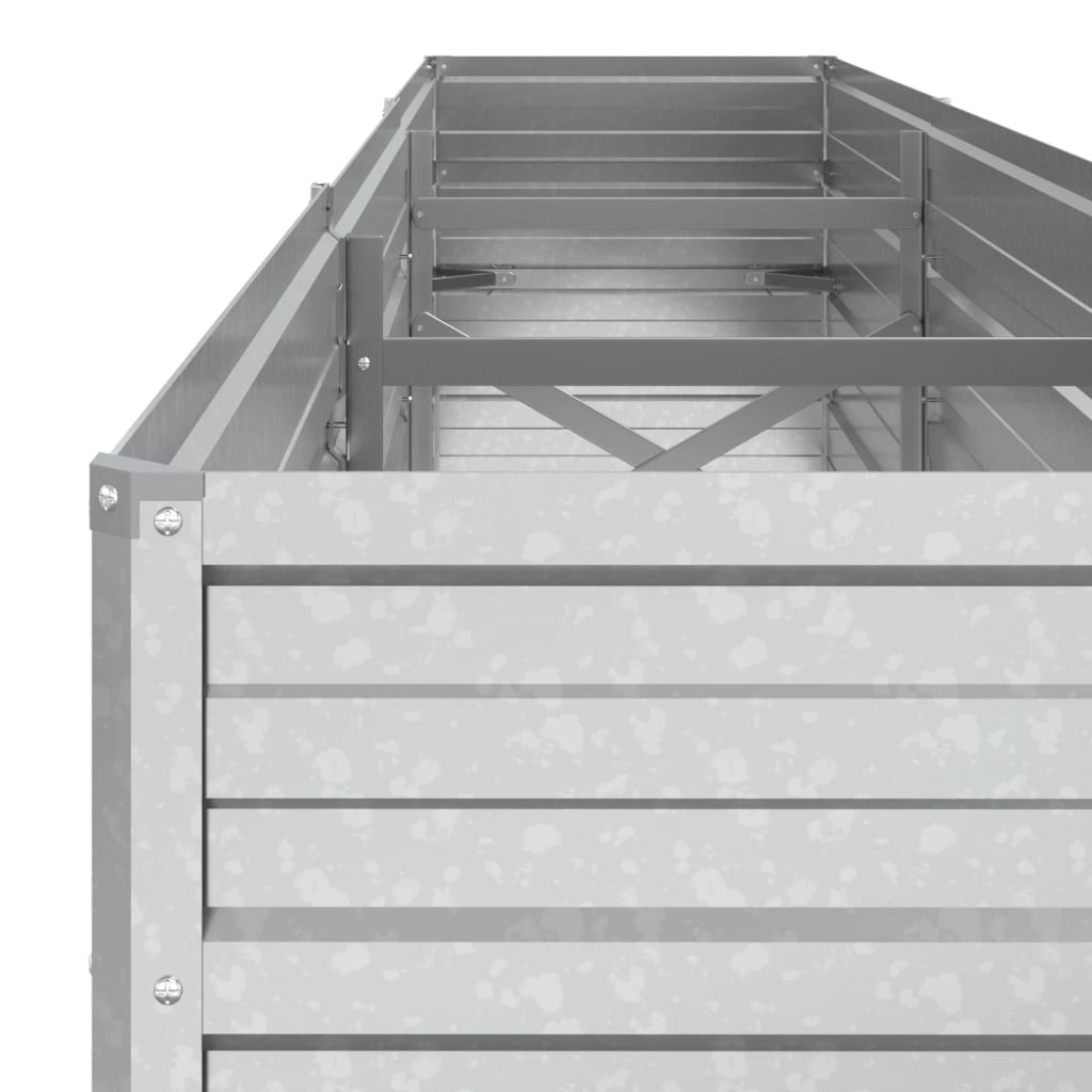 Plantenbak Verhoogd Gegalvaniseerd Staal Zilver 240 x 40 x 45 cm