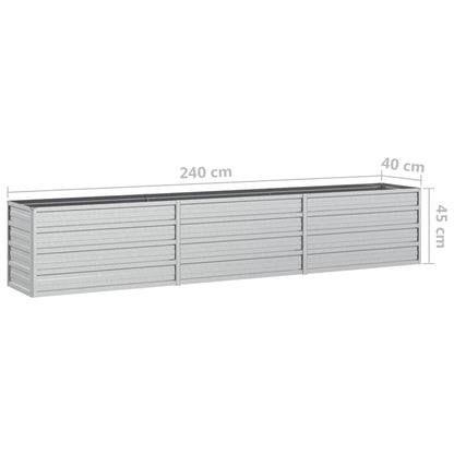Plantenbak Verhoogd Gegalvaniseerd Staal Zilver 240 x 40 x 45 cm