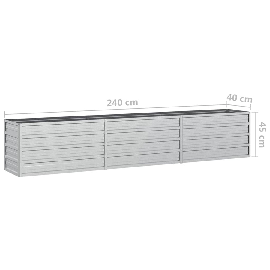 Plantenbak Verhoogd Gegalvaniseerd Staal Zilver 240 x 40 x 45 cm