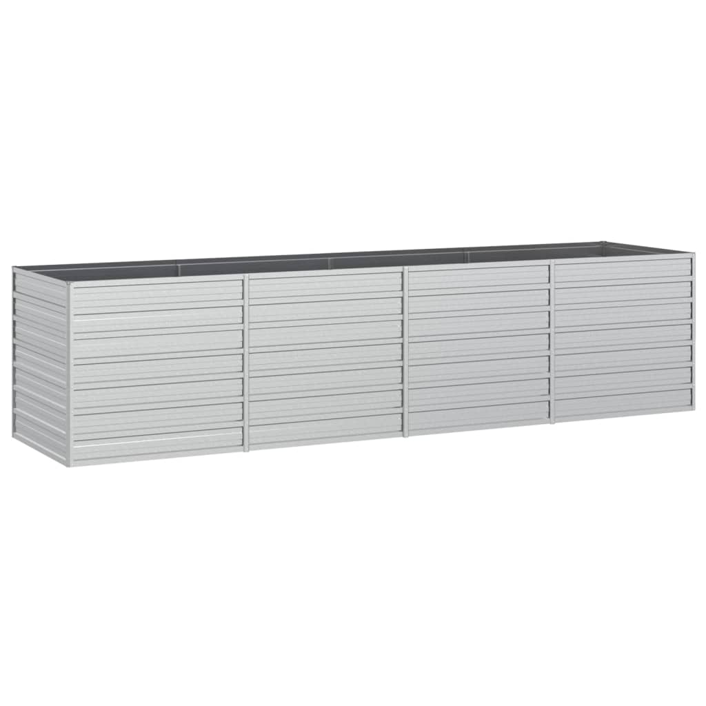 Plantenbak Verhoogd Gegalvaniseerd Staal Zilver 320 x 80 x 77 cm