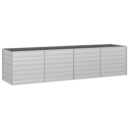 Plantenbak Verhoogd Gegalvaniseerd Staal Zilver 320 x 80 x 77 cm