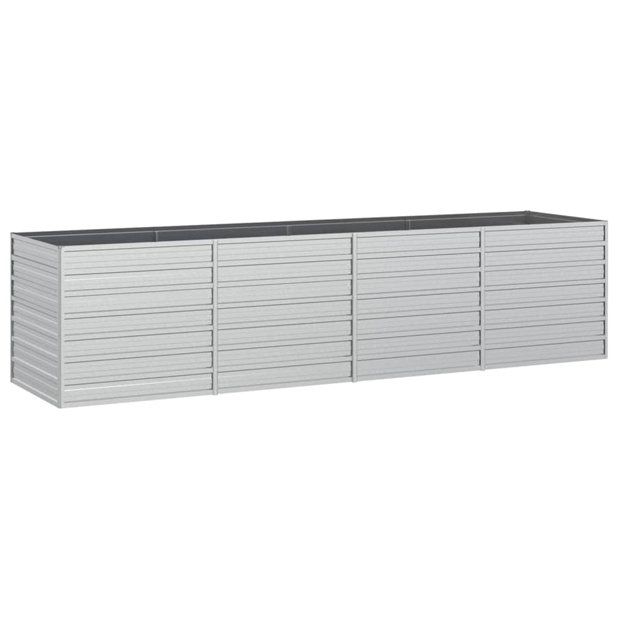 Plantenbak Verhoogd Gegalvaniseerd Staal Zilver 320 x 80 x 77 cm