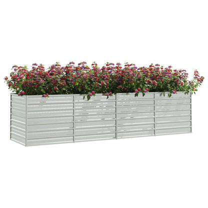 Plantenbak Verhoogd Gegalvaniseerd Staal Zilver 320 x 80 x 77 cm