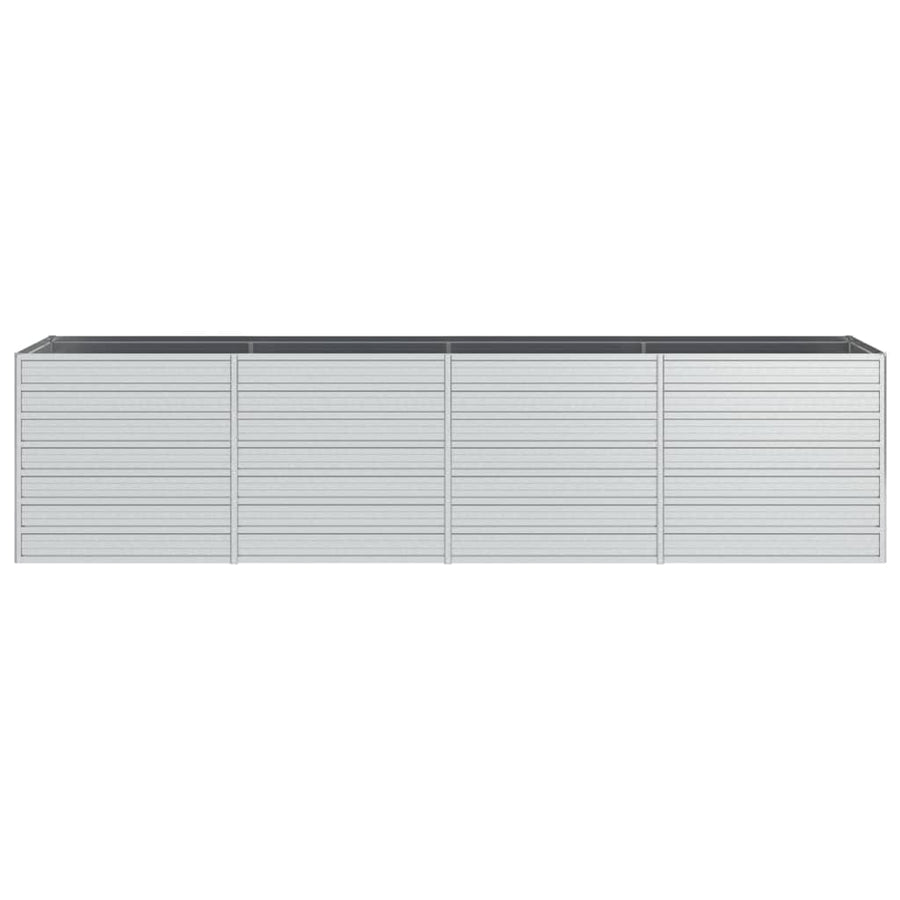 Plantenbak Verhoogd Gegalvaniseerd Staal Zilver 320 x 80 x 77 cm