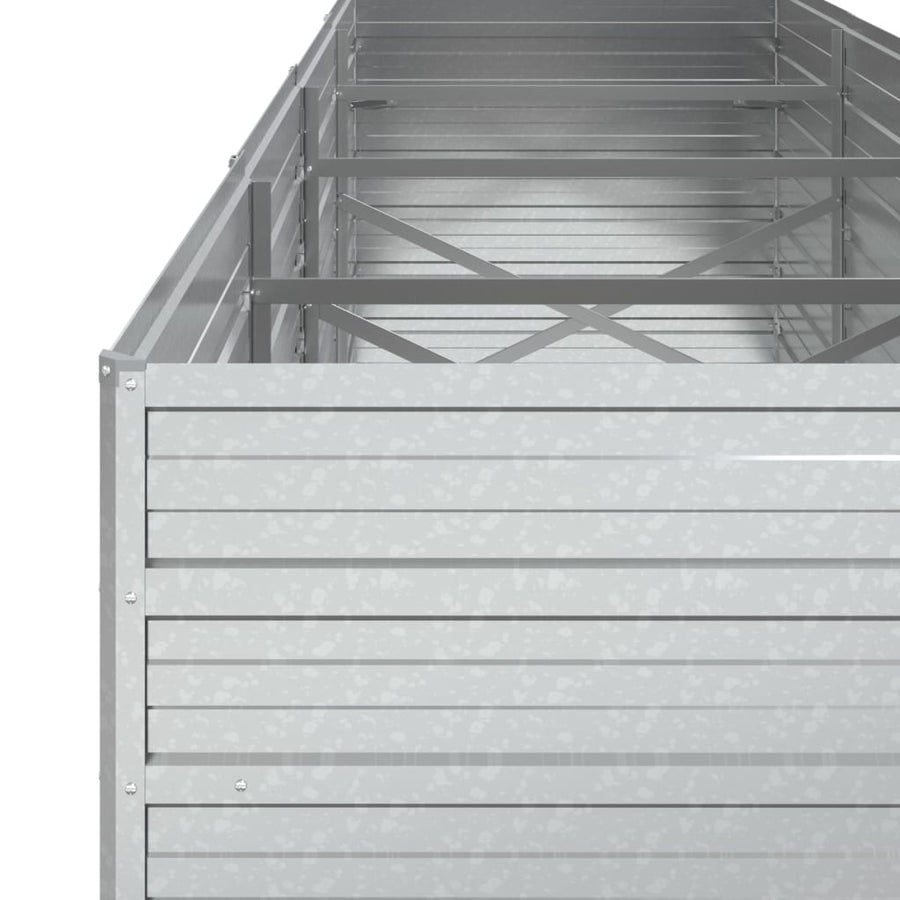 Plantenbak Verhoogd Gegalvaniseerd Staal Zilver 320 x 80 x 77 cm