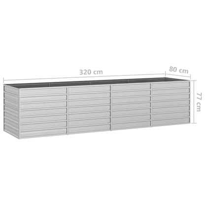 Plantenbak Verhoogd Gegalvaniseerd Staal Zilver 320 x 80 x 77 cm