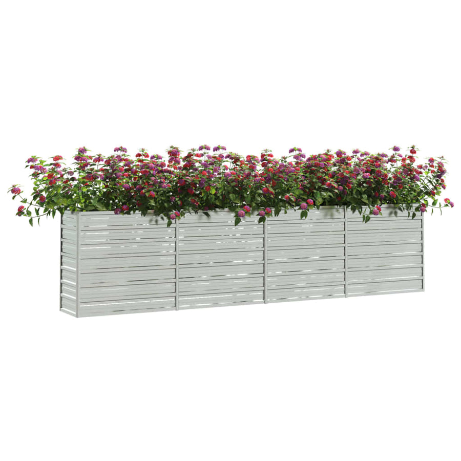 Plantenbak Verhoogd Gegalvaniseerd Staal Zilver 320 x 40 x 77 cm