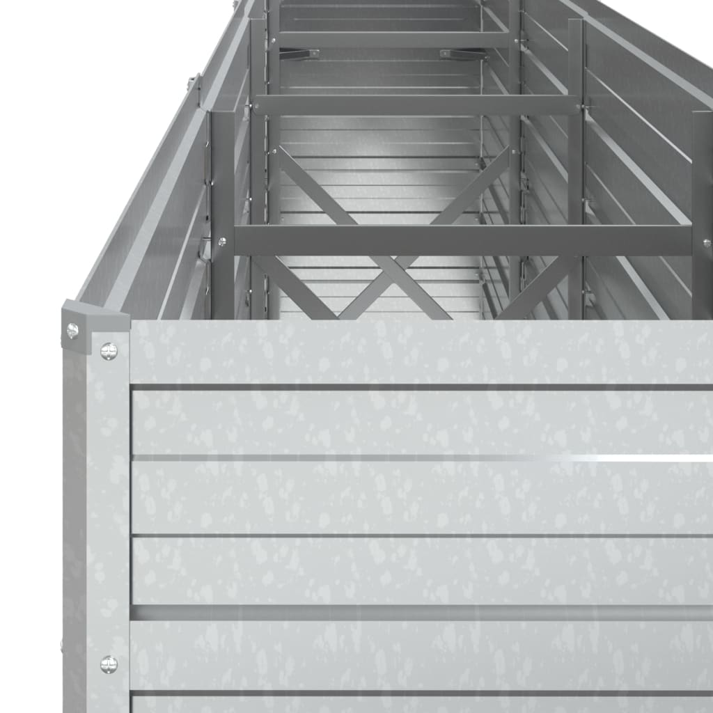 Plantenbak Verhoogd Gegalvaniseerd Staal Zilver 320 x 40 x 77 cm