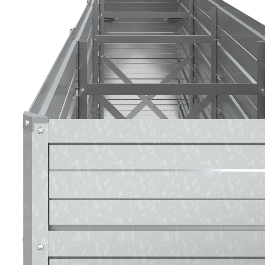 Plantenbak Verhoogd Gegalvaniseerd Staal Zilver 320 x 40 x 77 cm