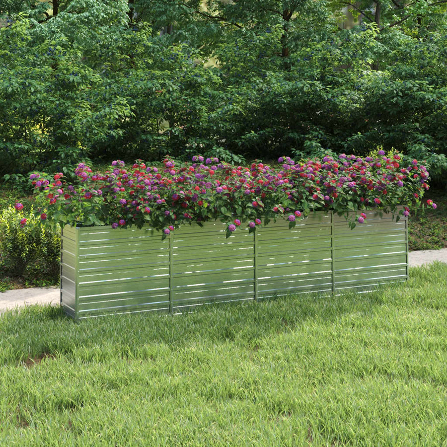Plantenbak Verhoogd Gegalvaniseerd Staal Zilver 320 x 40 x 77 cm