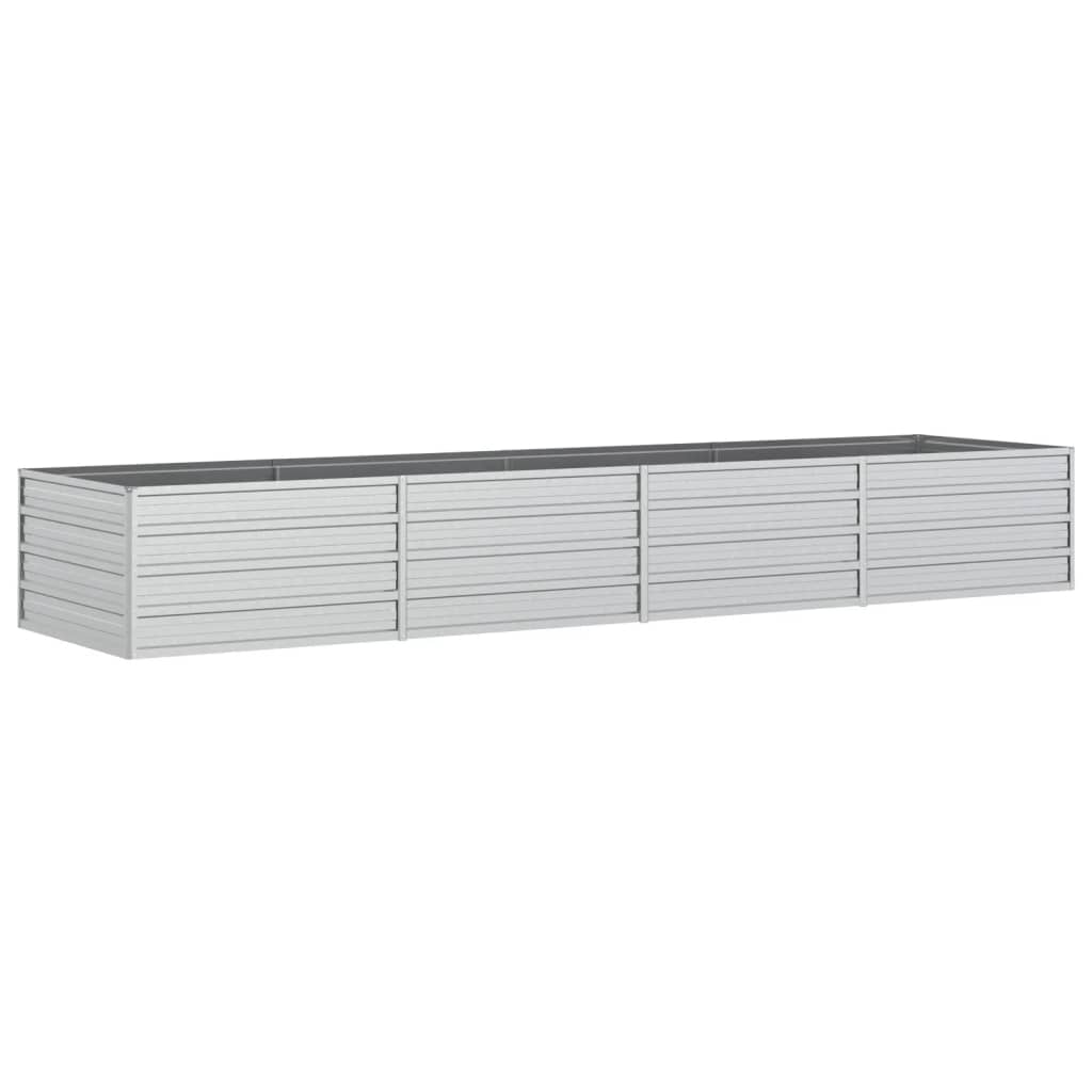 Plantenbak Verhoogd Gegalvaniseerd Staal Zilver 320 x 80 x 45 cm