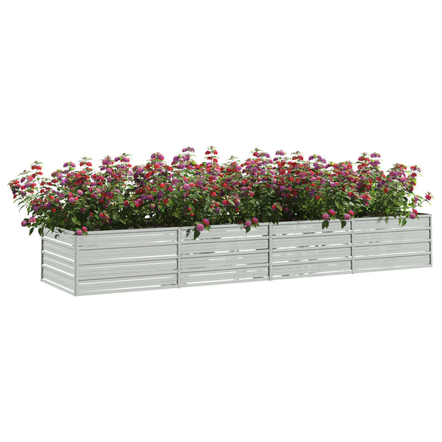 Plantenbak Verhoogd Gegalvaniseerd Staal Zilver 320 x 80 x 45 cm