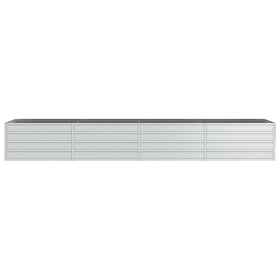 Plantenbak Verhoogd Gegalvaniseerd Staal Zilver 320 x 80 x 45 cm