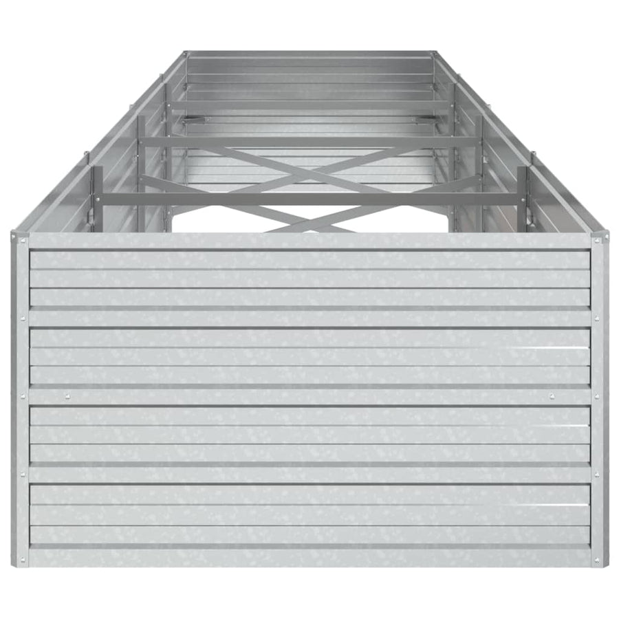 Plantenbak Verhoogd Gegalvaniseerd Staal Zilver 320 x 80 x 45 cm