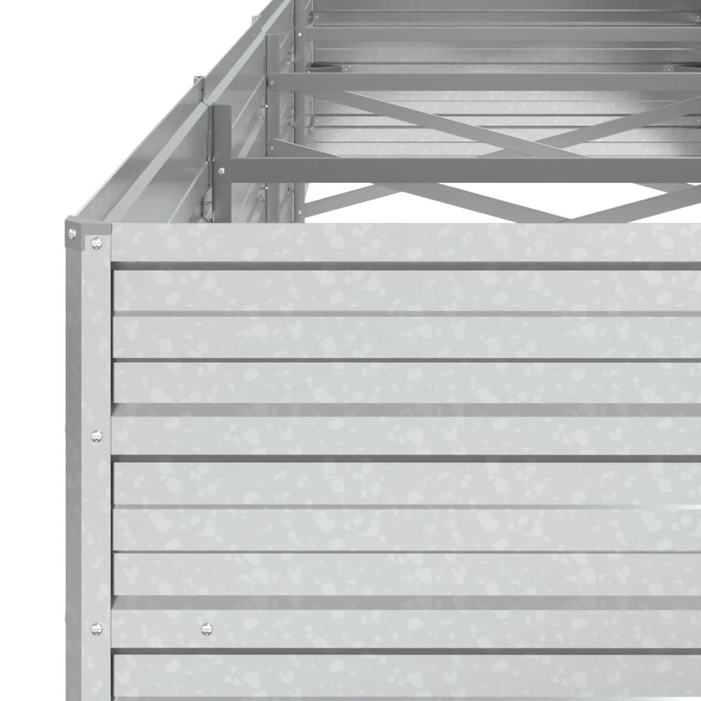 Plantenbak Verhoogd Gegalvaniseerd Staal Zilver 320 x 80 x 45 cm