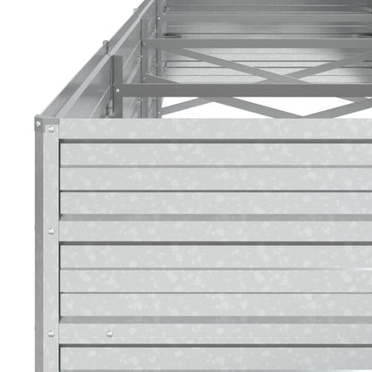 Plantenbak Verhoogd Gegalvaniseerd Staal Zilver 320 x 80 x 45 cm