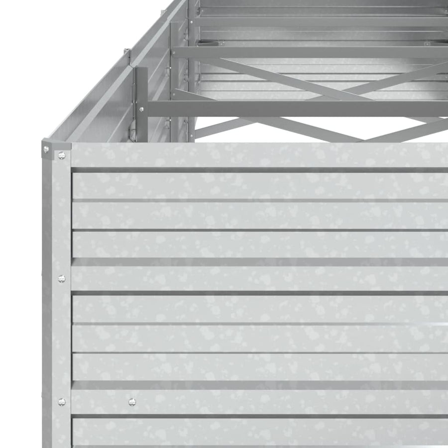 Plantenbak Verhoogd Gegalvaniseerd Staal Zilver 320 x 80 x 45 cm